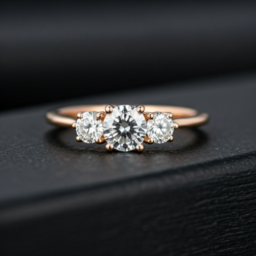 Trilogy diamond ring with three stones